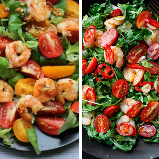 Sałatka z krewetkami w  tempurze 