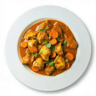 Pollo con salsa curry