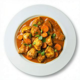 Pollo con salsa curry