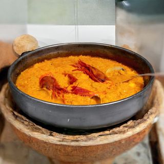 Arroz con carabineros del Sur. Ración