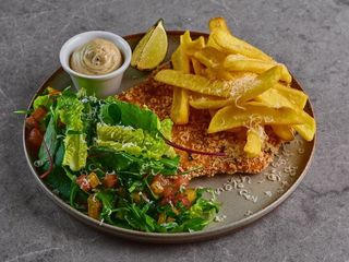 Курячий шніцель з картопляними діпами (330g)