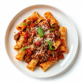 RIGATONI AL RAGU' DI SALSICCIA PICCANTI