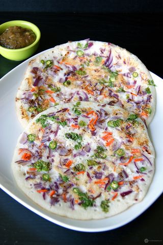 Onion & peas uttapam