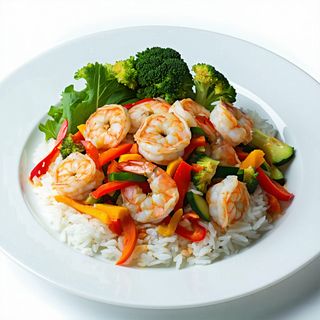 Krewetki koktajlowe z warzywami