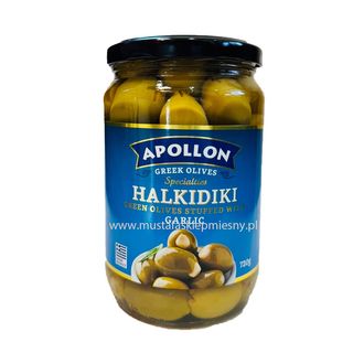 Zielone Oliwki Greckie z Czosnkiem 720g