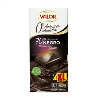 Chocolate Negro 70% sin Azúcar Añadido Valor 180 Gr.