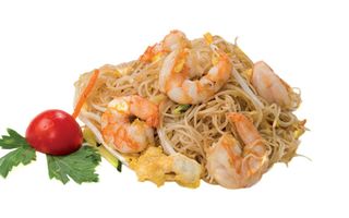 149. Spaghetti di riso con gamberi