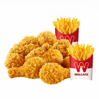 10 Morceaux De Poulet & 2 Portions De Frites