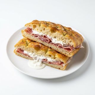 Focaccia con stracciatella e crudo 140 g