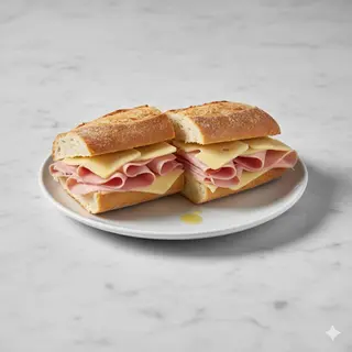 Bocadillo De Jamón Dulce Con Queso