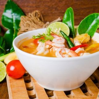 Plato De Curry Verde De Gambas