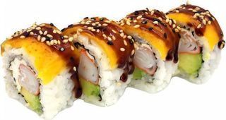 73. Uramaki Surimi I Alvocat Philadelphia Amb Formatge Cheddar I Salsa Anguila (8 Uds.)
