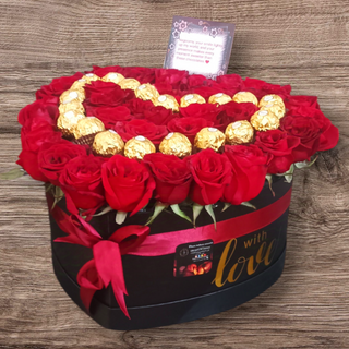 Box Floral Avec Chocolat 