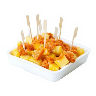 Patatas bravas con alioli y salsa de tomate