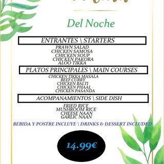 MENU DEL NOCHE