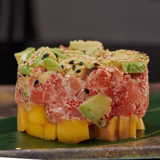 Salmon avocado mango tartar