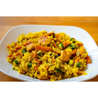 14. Ориз с къри,пилешко месо , зеленчуци и яйце