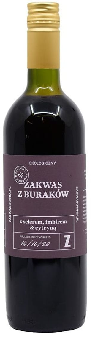 Zakwas z burakiem selerem, imbirem i cytryną bezglutenowy Bio 700 ml - Zakwasownia