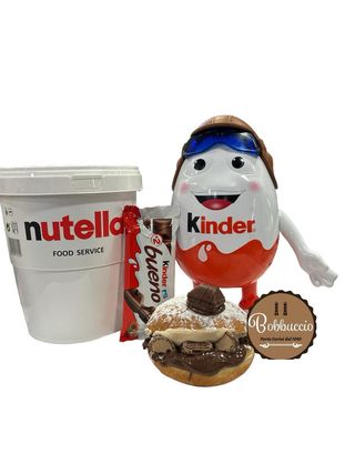 Krapfen Kinder Bueno oscuro farcita con crema Bueno e Nutella Ferrero