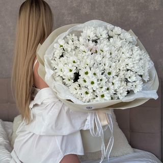 Букет "Моно букет із 25 ромашковидних хризантем"