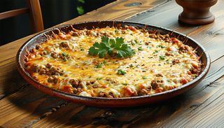 Arias cu carne de vită și cașcaval