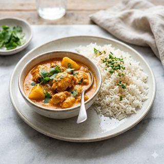 Curry De Pollo Con Arroz