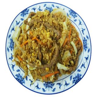 Arroz frito con ternera