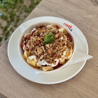 Fruit Salad with Yoghurt, Honey & Nuts