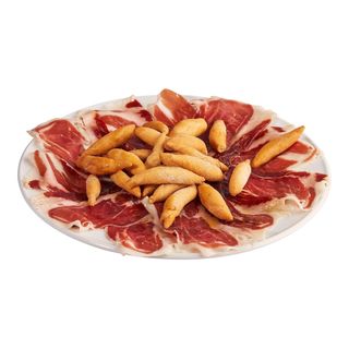 Jamón serrano con picos de pan (cono individual)