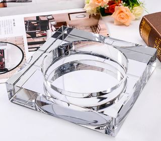 Scrumiera cristal transparent 10x10cm