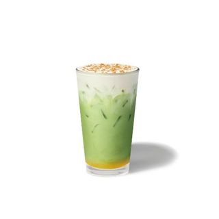 Apple Crumble Iced Matcha Latte