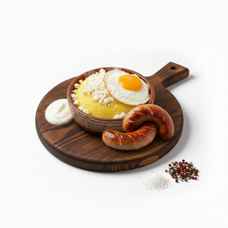 Carnati de casa, cu ou, branza si mamaliguta