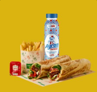 Комбо Дурум говяжий с двойным мясом и айран