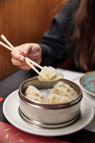 Dimsum de bacalao Benfumat y puerro al vapor