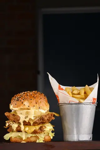 Chicken Cheese & Pine Square Burger