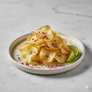 Petali di patate pepe rosa e lime