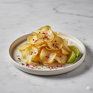 Petali di patate pepe rosa e lime