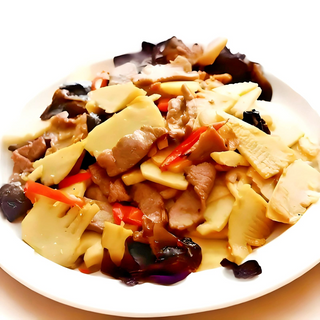 E2. Porc cu bambus și ciuperci 双冬猪肉