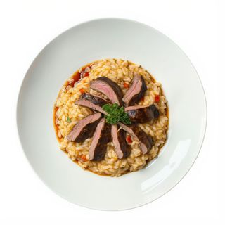 Risotto de pato y boletus