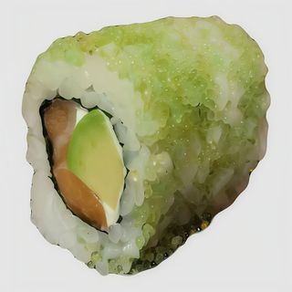 60. Ura Tobiko Wasabi Salmón (8 Pzs.)