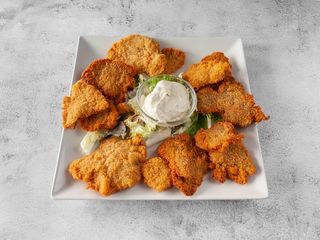 Setas empanadas con alioli