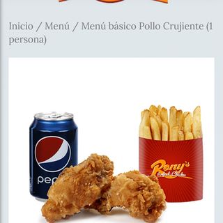 Pollo Frito. Muslo (3 Uds.), Patatas Fritas Y Refresco