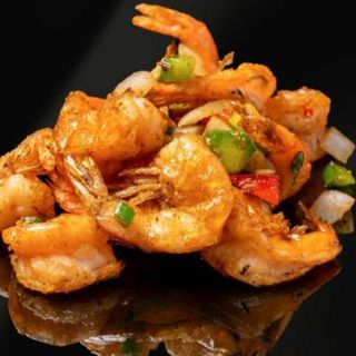 Gamberi con sale e pepe