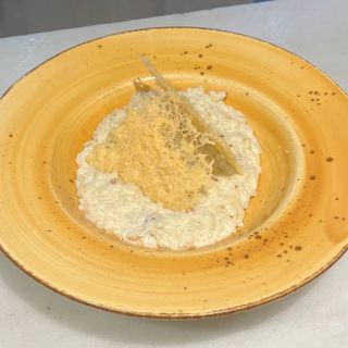 Risotto de formatge amb cruixent de Parma