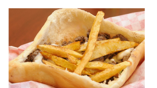 Bułka Amerykański z frytkami w środku