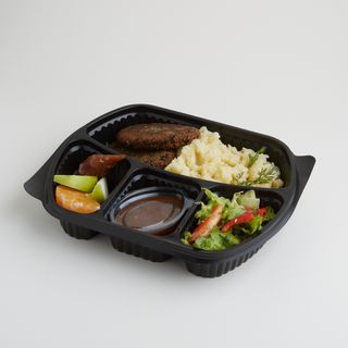 ლანჩი ისპანახის კოტლეტი პიურეს გარნირით (სამარხვო)