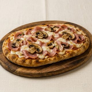 Pinsa de Fiambre e Cogumelos