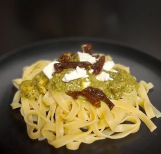 Szpinak +kurczak+tagliatelle