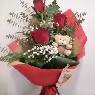 Encanto de rosas com Ursinho 