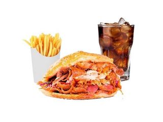 Menú kebab solo carne 